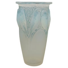 Ceylan" Jarrón de cristal opalescente de René Lalique