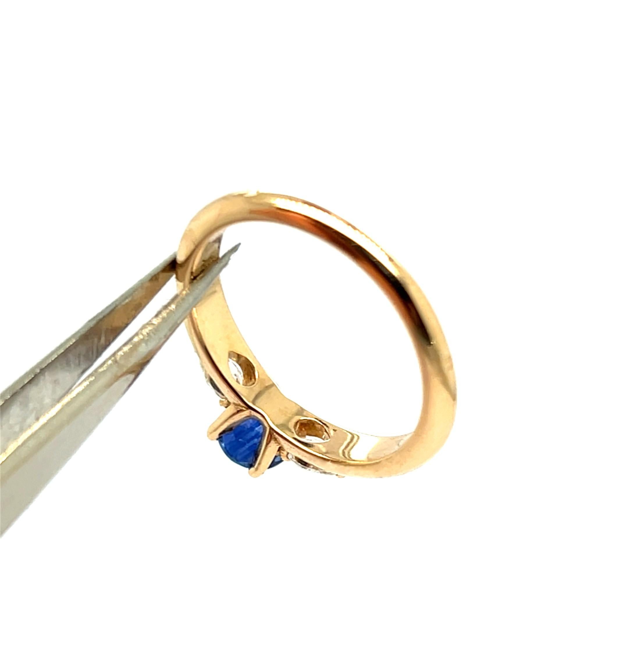 Ceylan Saphir 0,82 Karat Diamanten Roségold 18 Karat Cocktail-Ring (Brillantschliff) im Angebot