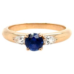 Ceylan Sapphire 0.82 Carats Diamonds Rose Gold 18 Carats Cocktail Ring