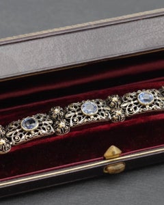 Ceylan unheated sapphire bracelet in 18k gold and silver from Italy