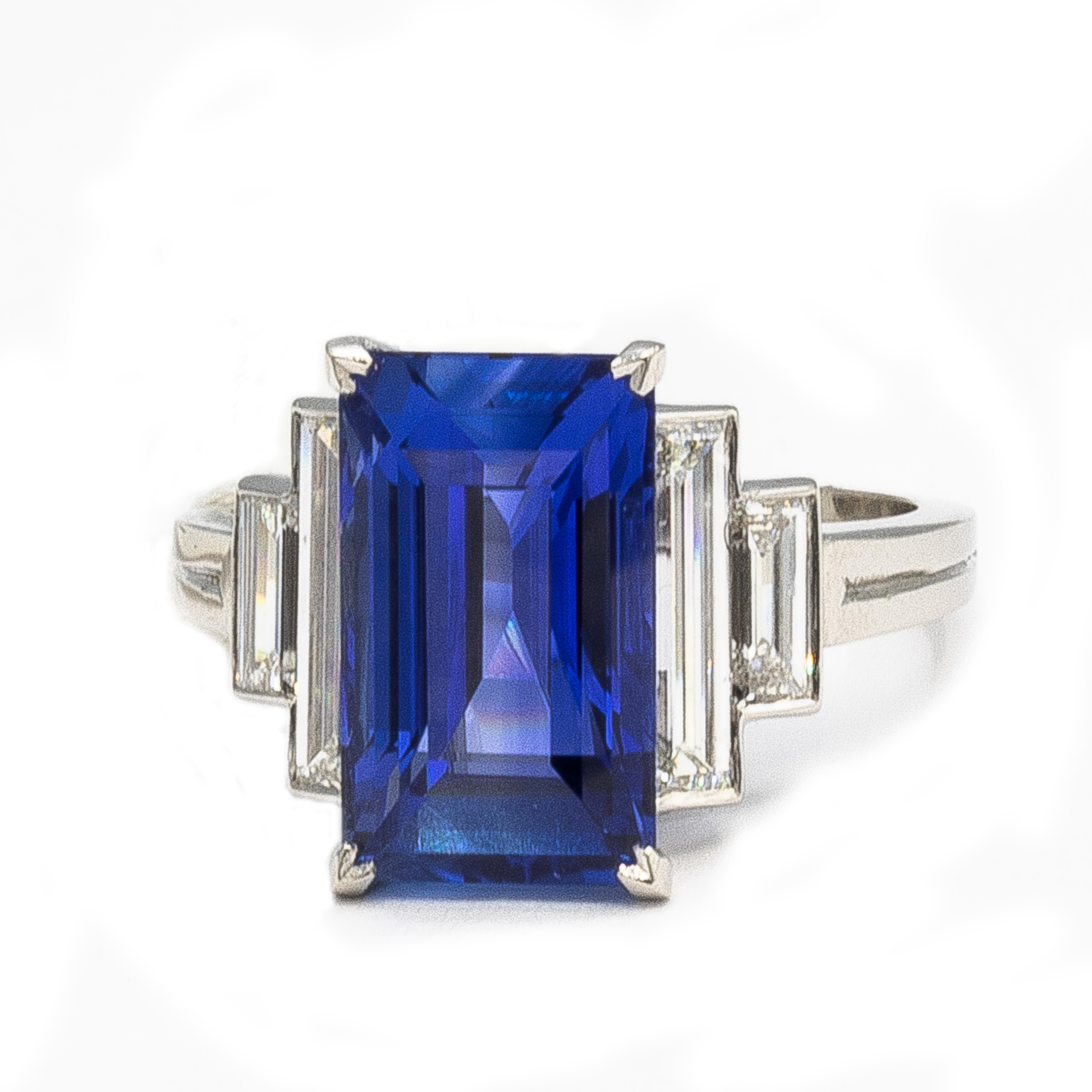 AGL Certified Natural Ceylon Sapphire 7.70 Carat Platinum Ring 1.40cts Diamonds 2