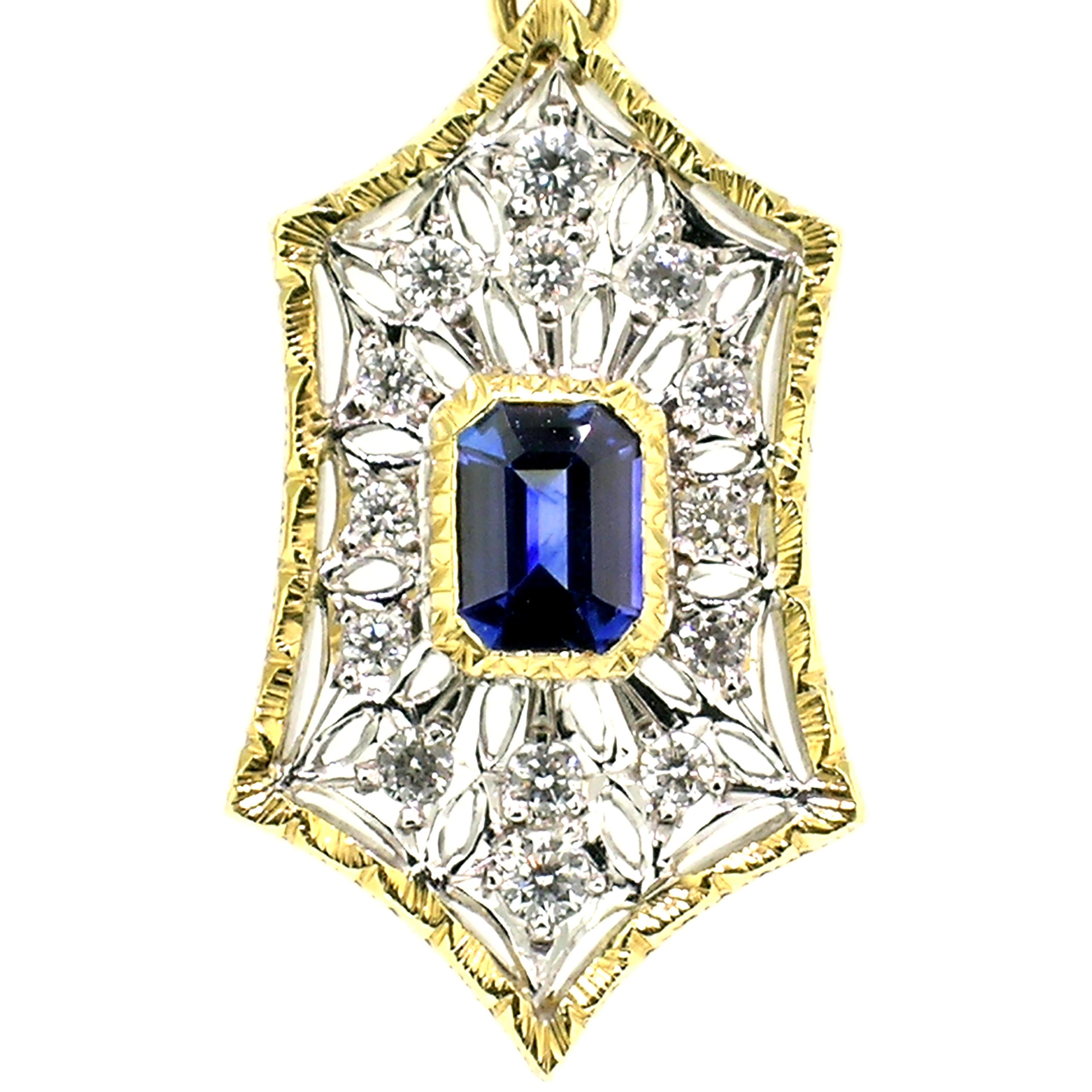 1.84ct Ceylon Sapphire and Diamond 18kt Earrings, Made in Italy by Cynthia Scott In New Condition For Sale In Logan, UT