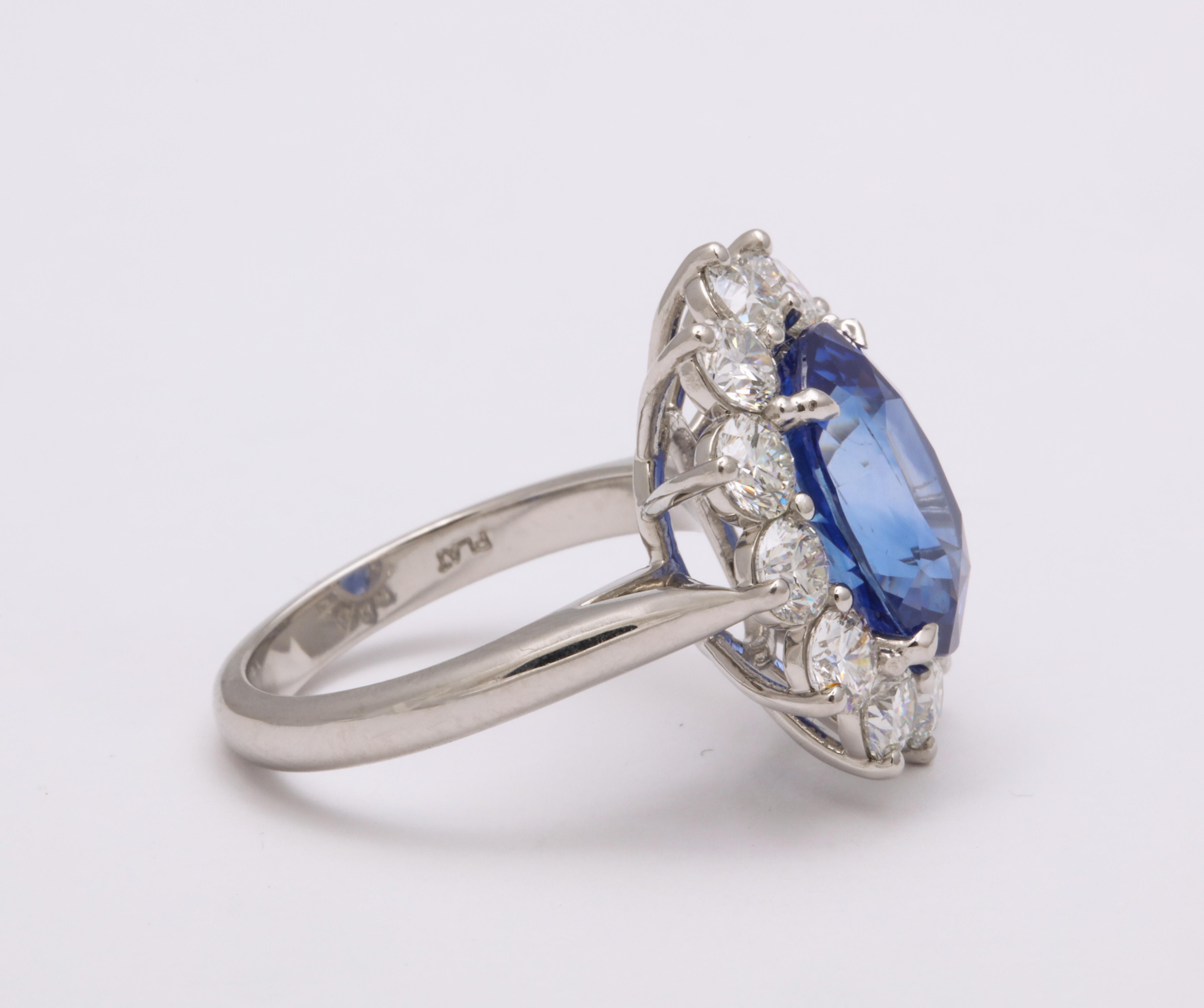 Ring mit blauem Ceylon-Saphir und Diamant im Zustand „Neu“ im Angebot in New York, NY