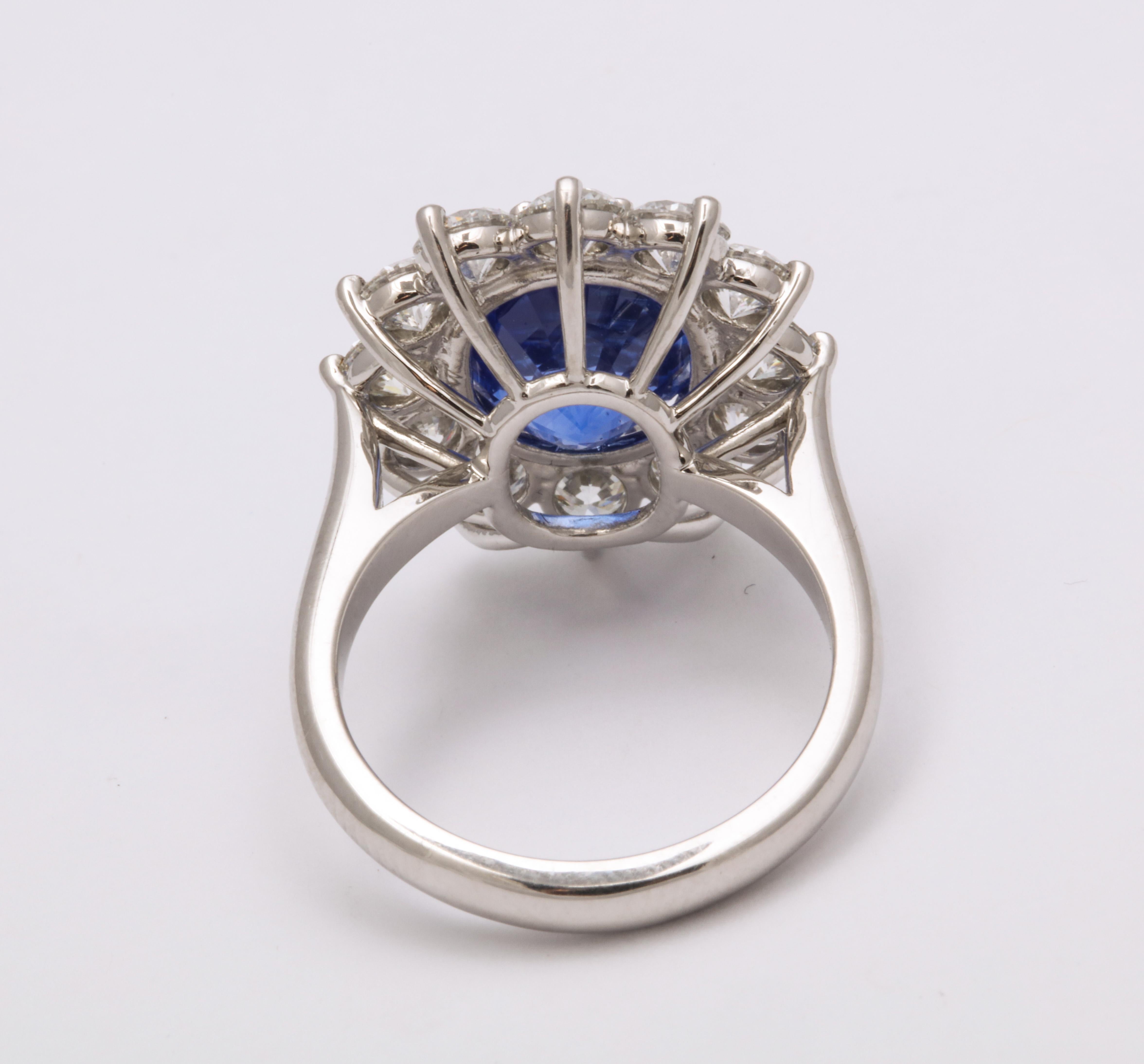 Round Cut Blue Sapphire and Diamond Ring (0.03 ctw) | Costco