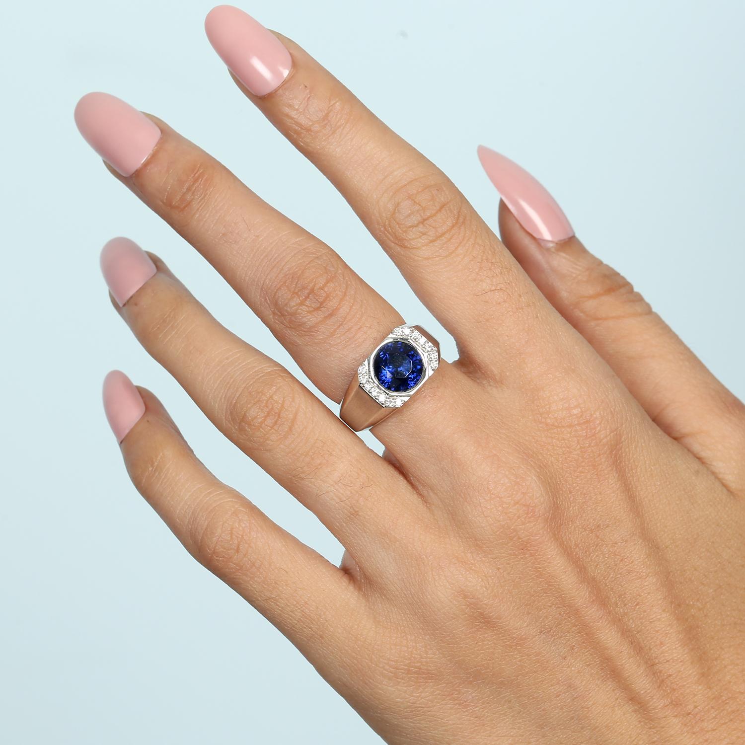 18KT:9.351g,D:0.15ct, Sapp:2.92ct, US-7