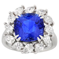 Ceylon Blue Sapphire Ring, 6.30 Carat