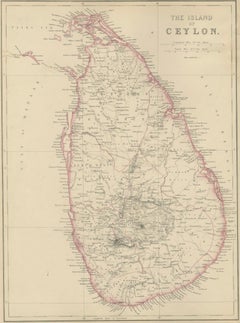 Ceylon, Burmah, Siam and Anam, Antique Map of South & Southeast Asia, 1860