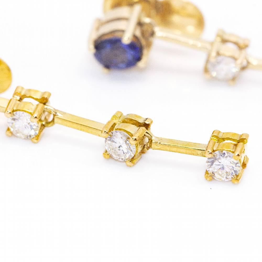 Women's Ceylon Gold and Sapphire Earrings For Sale