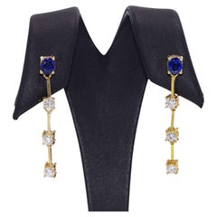 Ceylon Gold and Sapphire Earrings