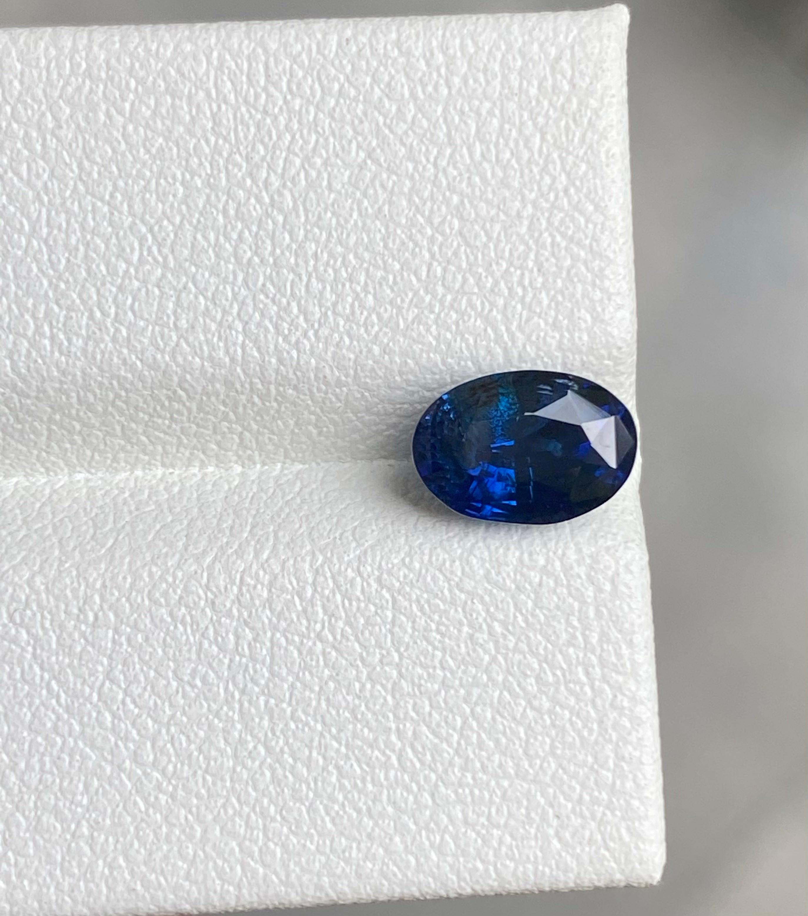 Mixed Cut Ceylon Natural Royal Blue Sapphire, 2.10 Carat Unheated Gemstone For Sale