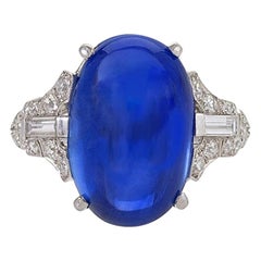 Ceylon Ring mit unbehandeltem Saphir und Diamant