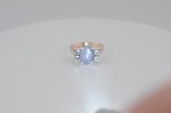 Ceylon No Heat Star Sapphire Ring in 14k Rose Gold, approx. 3 ct