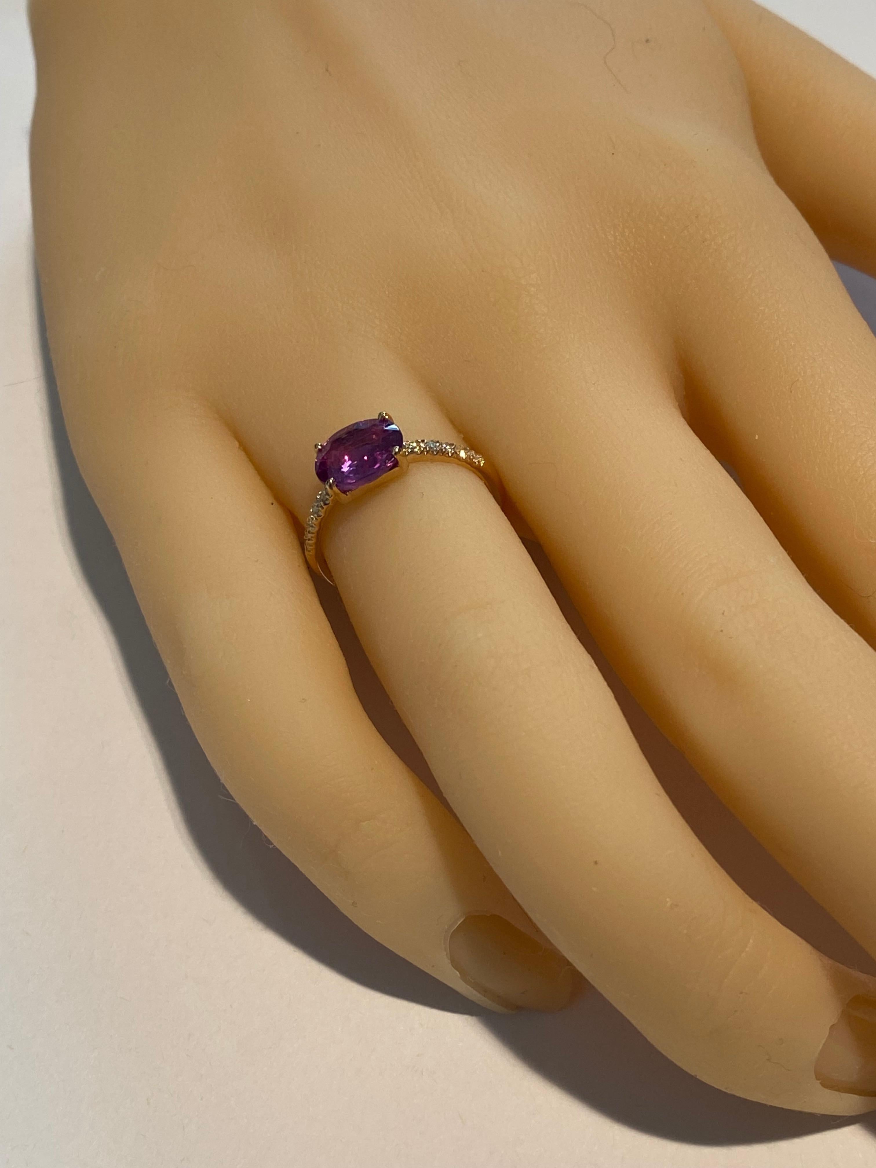 Contemporary Ceylon Pink Sapphire and Diamond Rose Gold Cocktail Ring