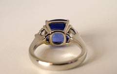 Ceylon Sapphire 7.10 Carats Three Stone Ring