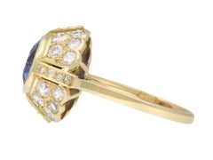 Ceylon Sapphire and Diamond Cluster Ring, 1940