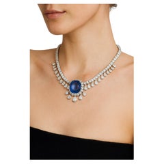 Ceylon Sapphire and Diamond Convertible Necklace-Brooch  Designed as an articula