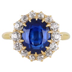 Ceylon sapphire and diamond coronet cluster, circa 1900.