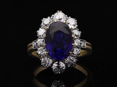 Ceylon Sapphire and diamond coronet cluster ring, circa 1915.