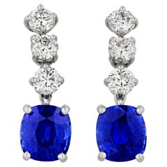 Ceylon Sapphire and Diamond Earrings by Oscar Heyman