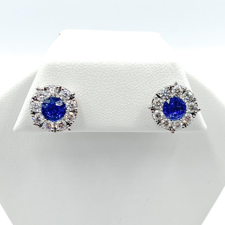 Ceylon Sapphire and Diamond Earrings at 1stDibs | ceylon sapphire earrings