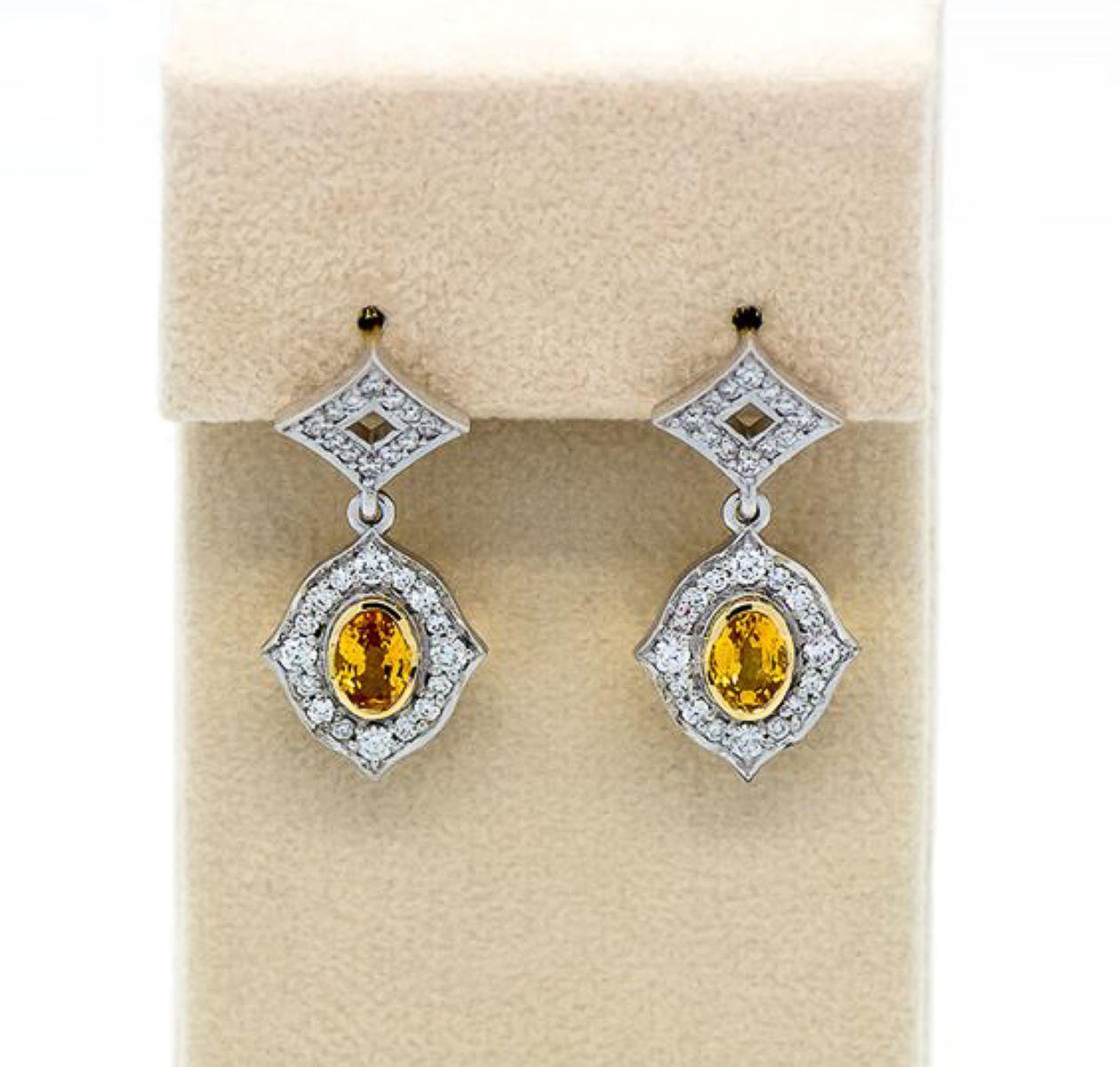 Ceylon Sapphire and Diamond Earrings 