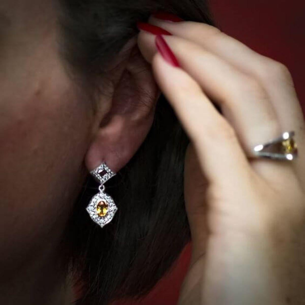 Women's Ceylon Sapphire and Diamond Earrings 
