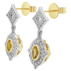Ohrringe aus Ceylon mit Saphiren und Diamanten „Sunrise“