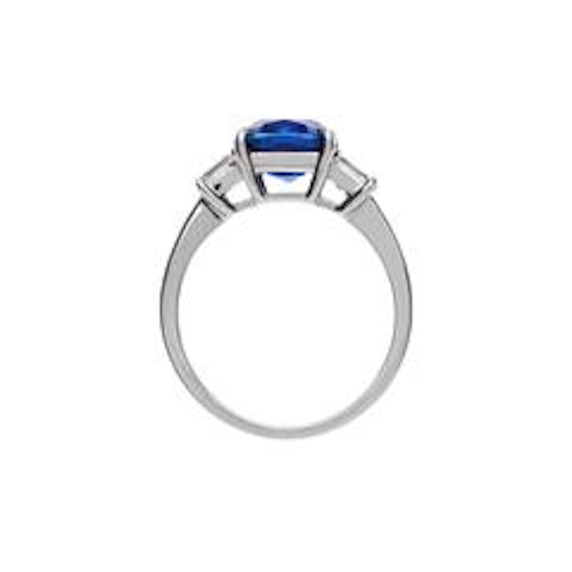 Contemporary Ceylon Sapphire and Diamond Platinum Engagement Ring