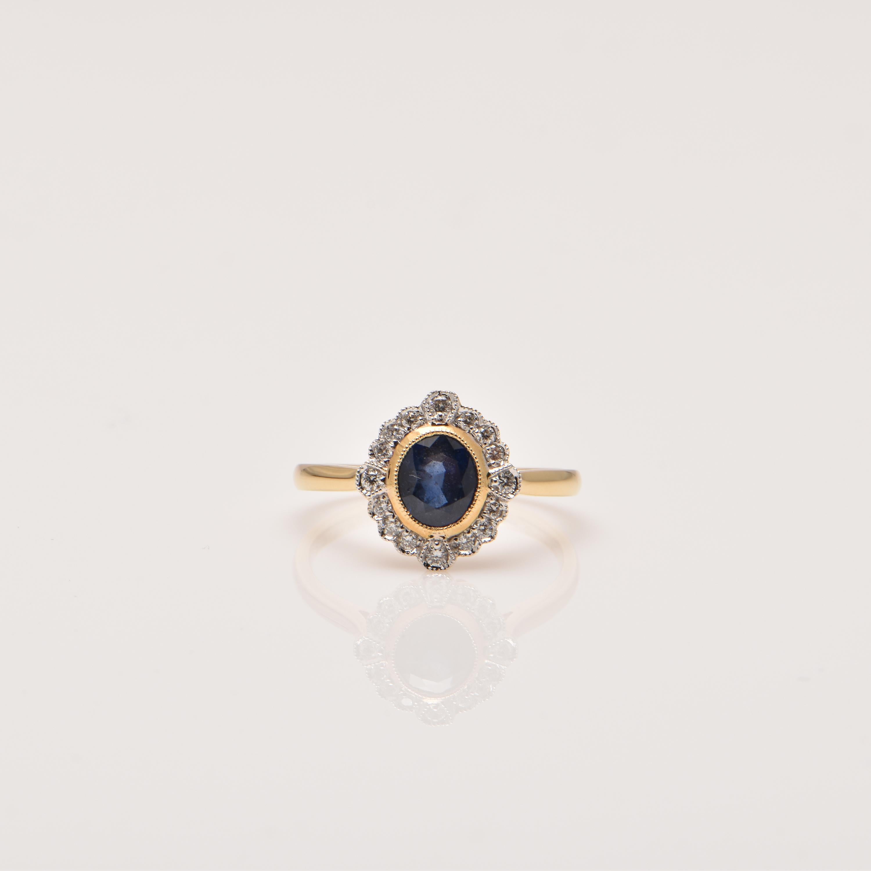 Victorian Ceylon Sapphire and Diamond Ring For Sale