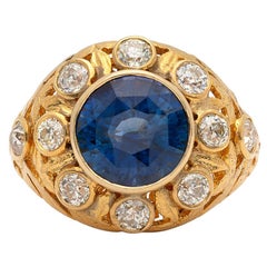 Ceylon Sapphire and Diamond Ring