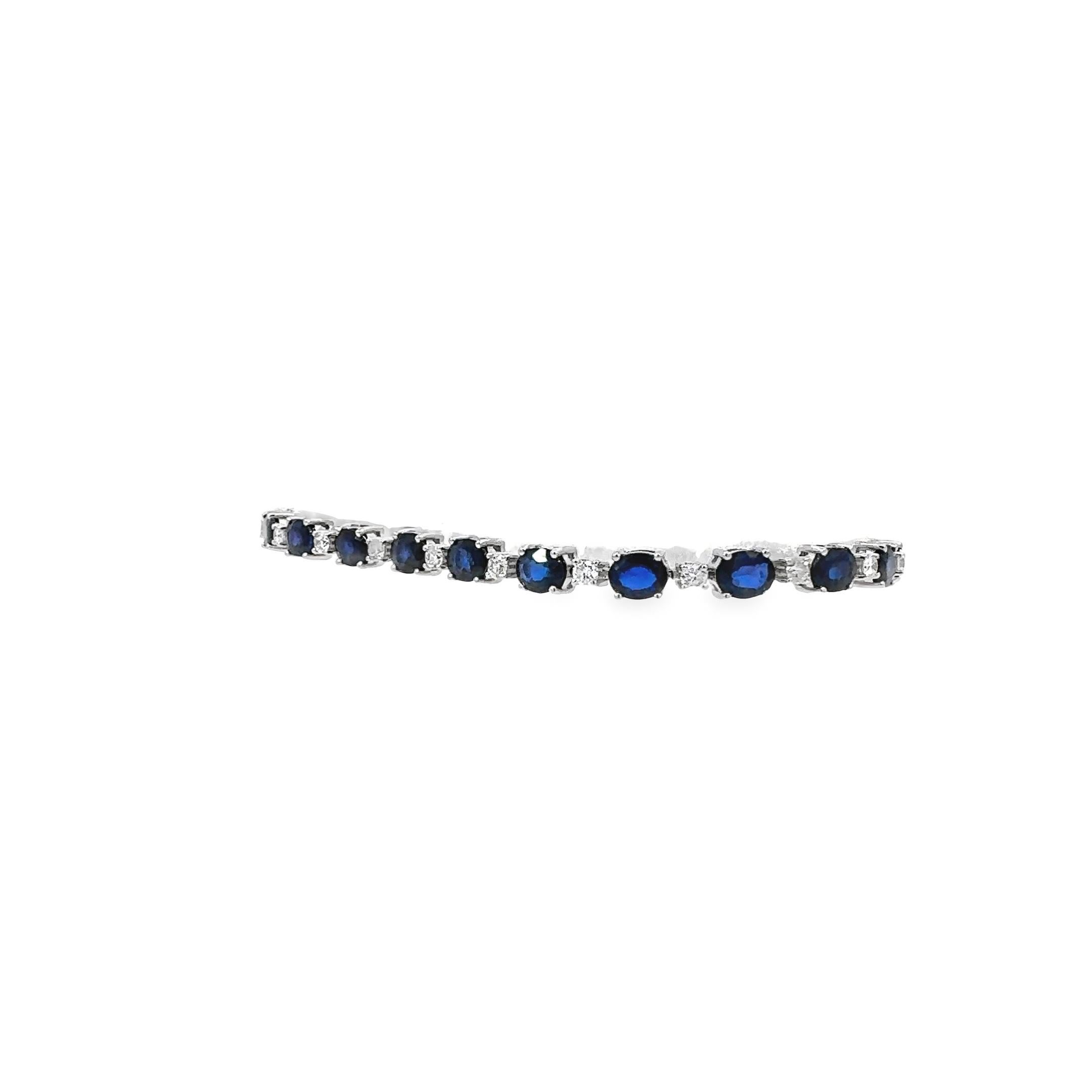 Pulsera de zafiro de Ceilán y diamantes Moderno en venta