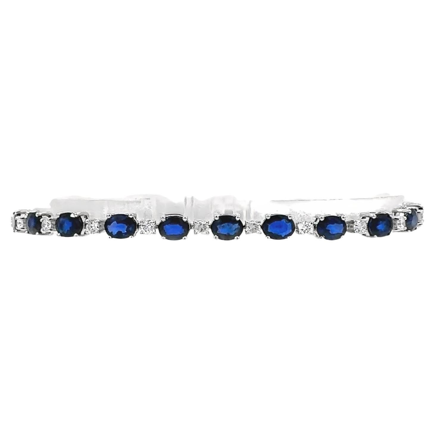 Ceylon Sapphire and Diamonds Bracelet
