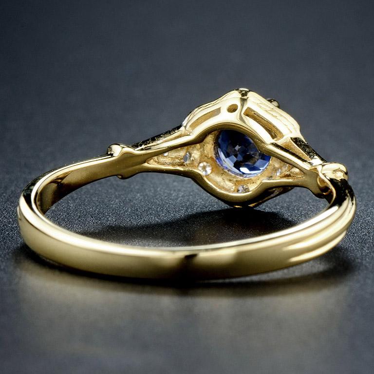 Ceylon Sapphire Diamond Cocktail Ring In New Condition In Bangkok, TH