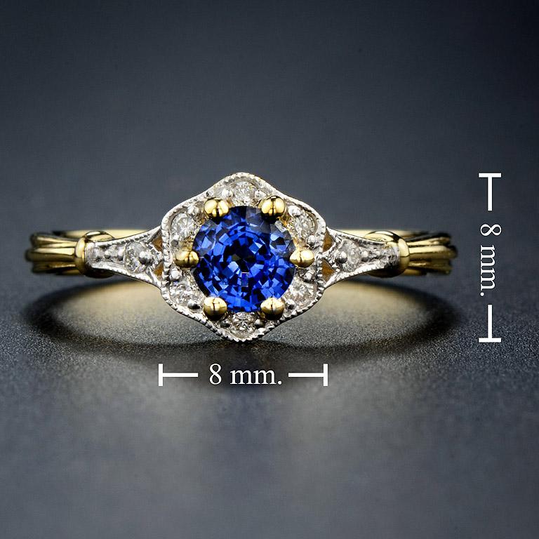 Ceylon Sapphire Diamond Cocktail Ring 1