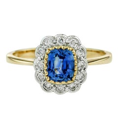 Ceylon Sapphire Diamond Cocktail Ring Ceylon Sapphire Diamond Cocktail Ring