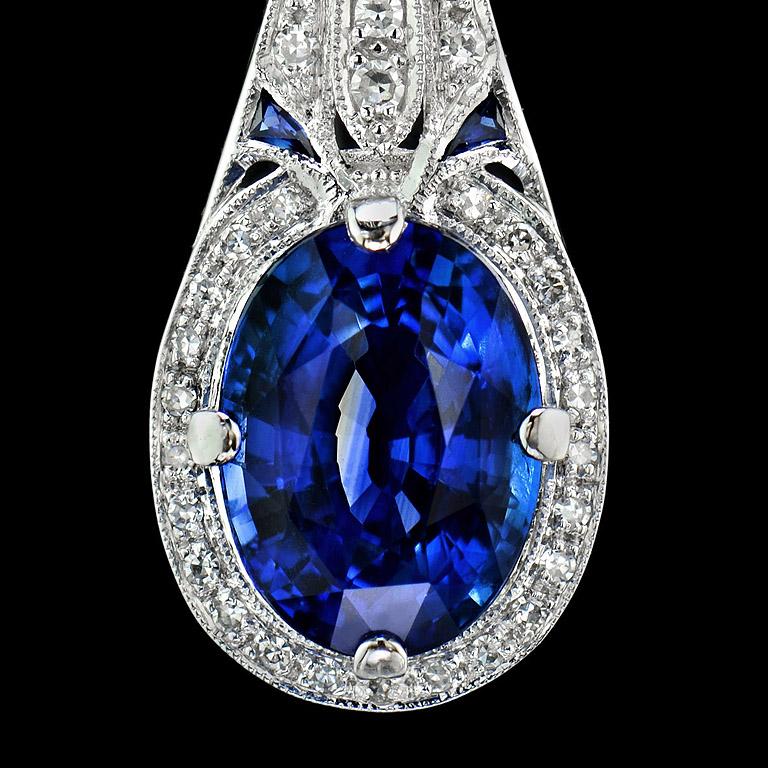 Art Deco Ceylon Sapphire Diamond Necklace