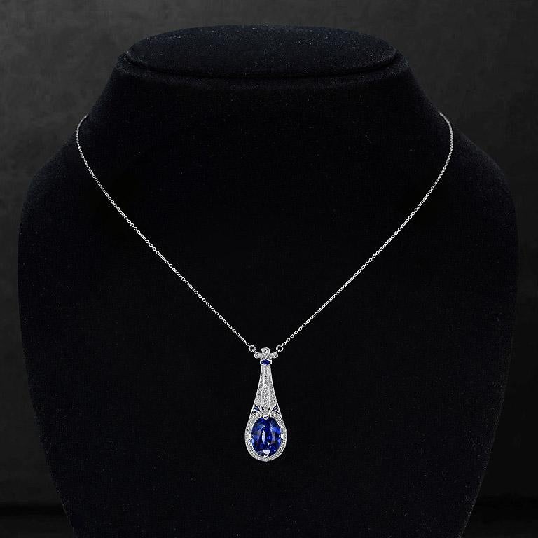 Women's Ceylon Sapphire Diamond Necklace