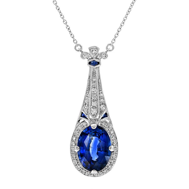 Ceylon Sapphire Diamond Necklace