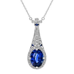 Ceylon Sapphire Diamond Necklace