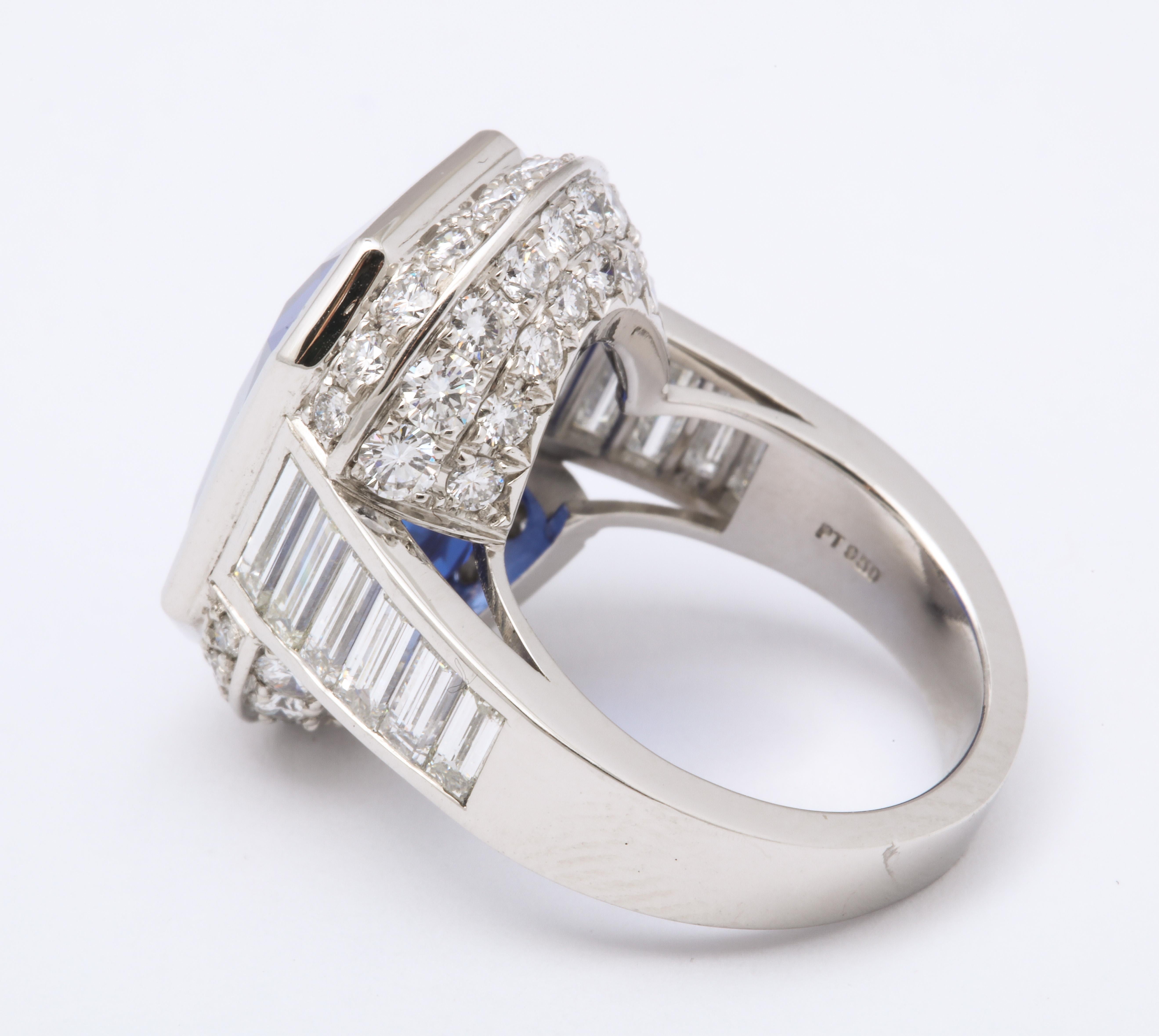 Ceylon Sapphire Diamond Platinum Ring 3