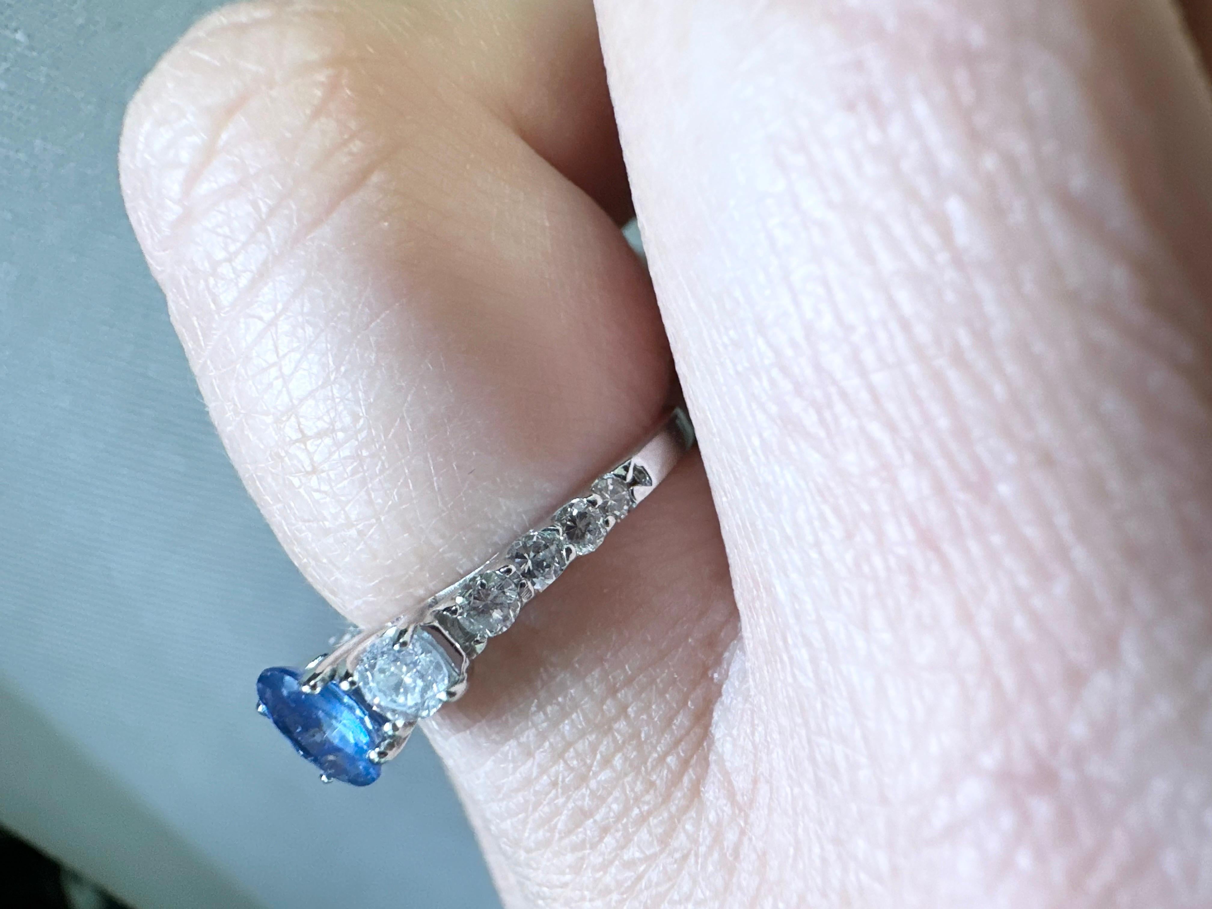 Ceylon sapphire engagement ring 14KT gold For Sale 2