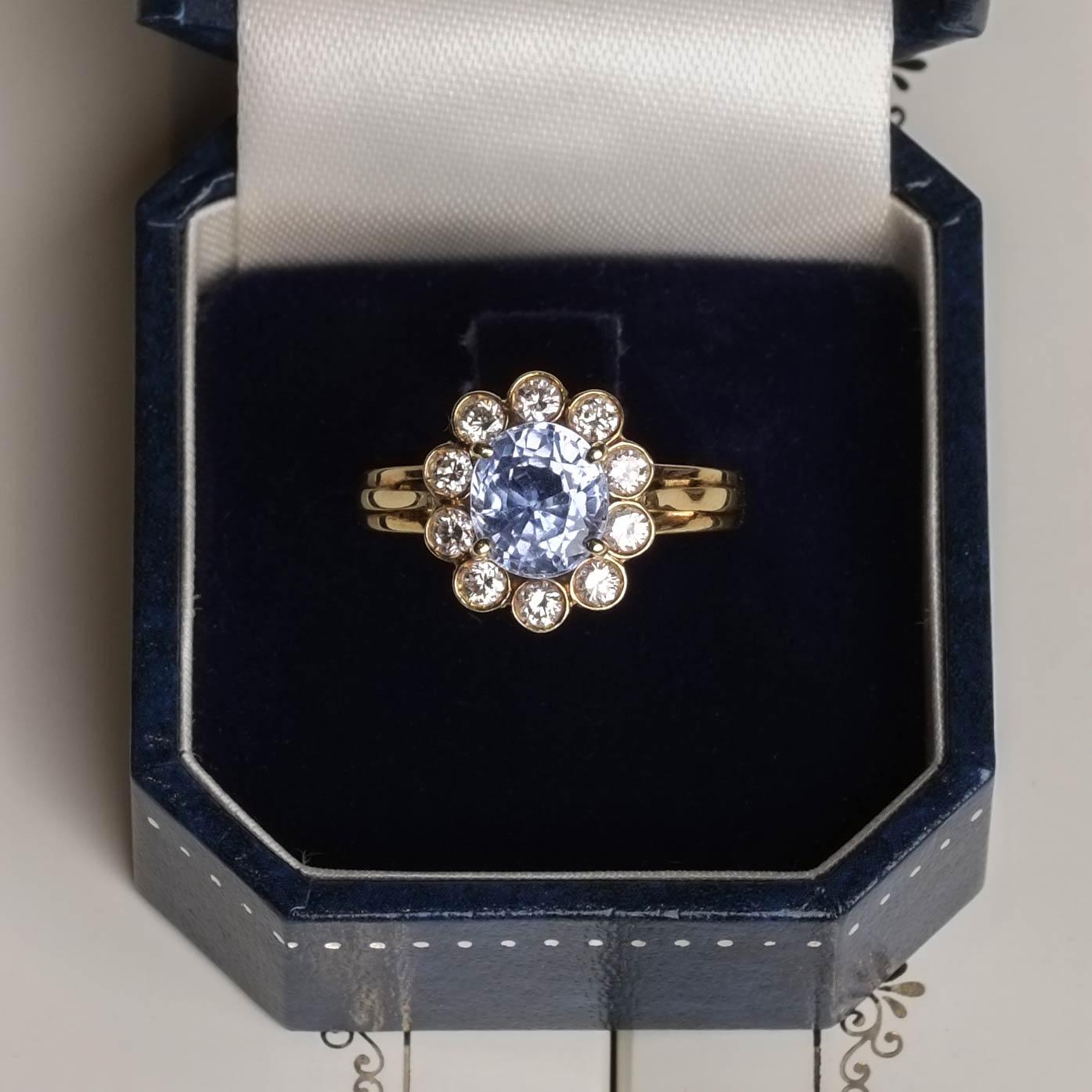 Women's Ceylon Sapphire Flower Ring
