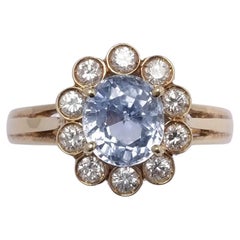 Blumenring mit Ceylon-Saphir