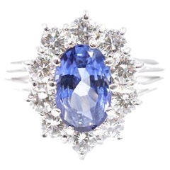 Ceylon Sapphire of 2 Carats Cluster Ring