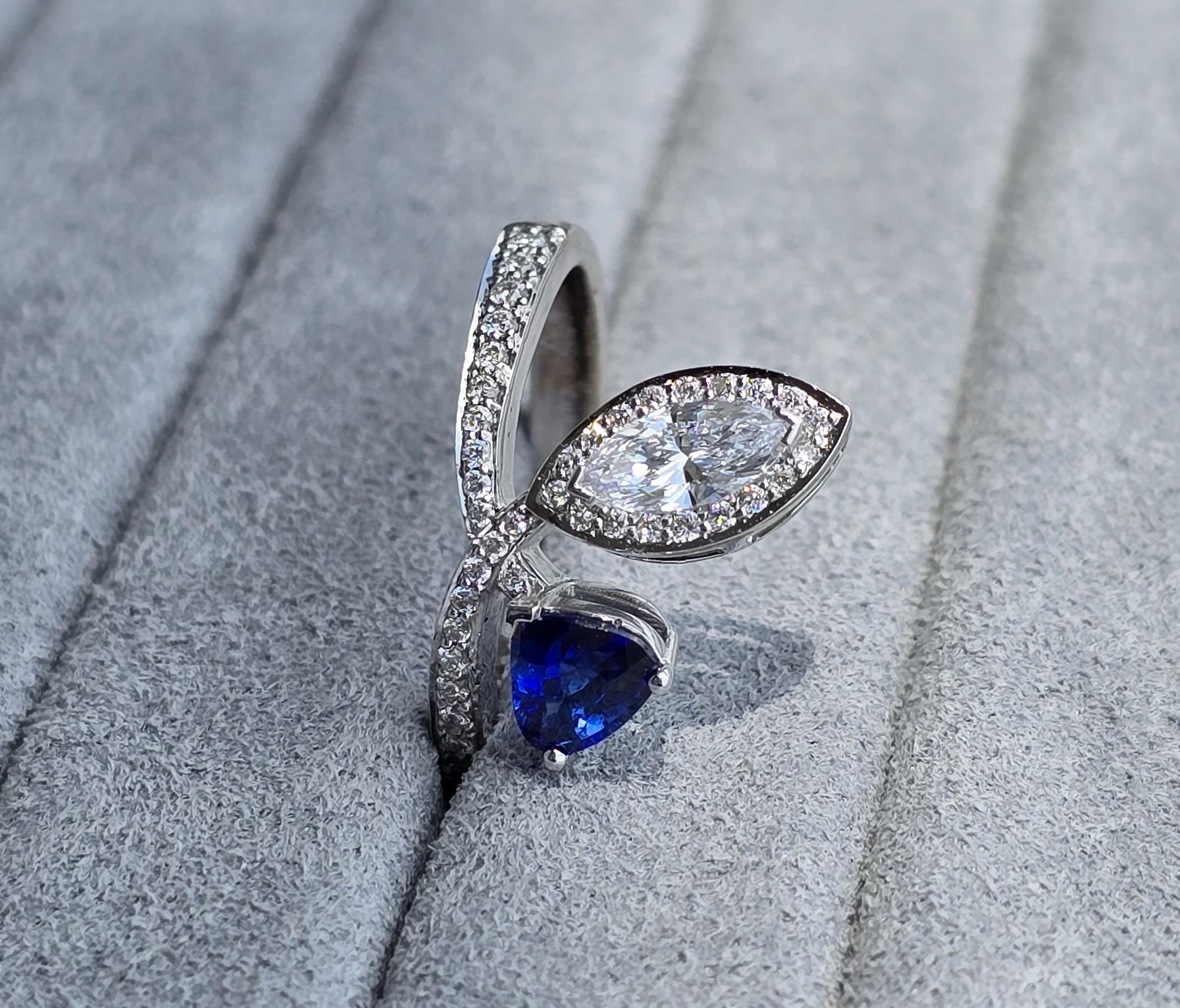 Anello con zaffiro di Ceylon in vendita 1