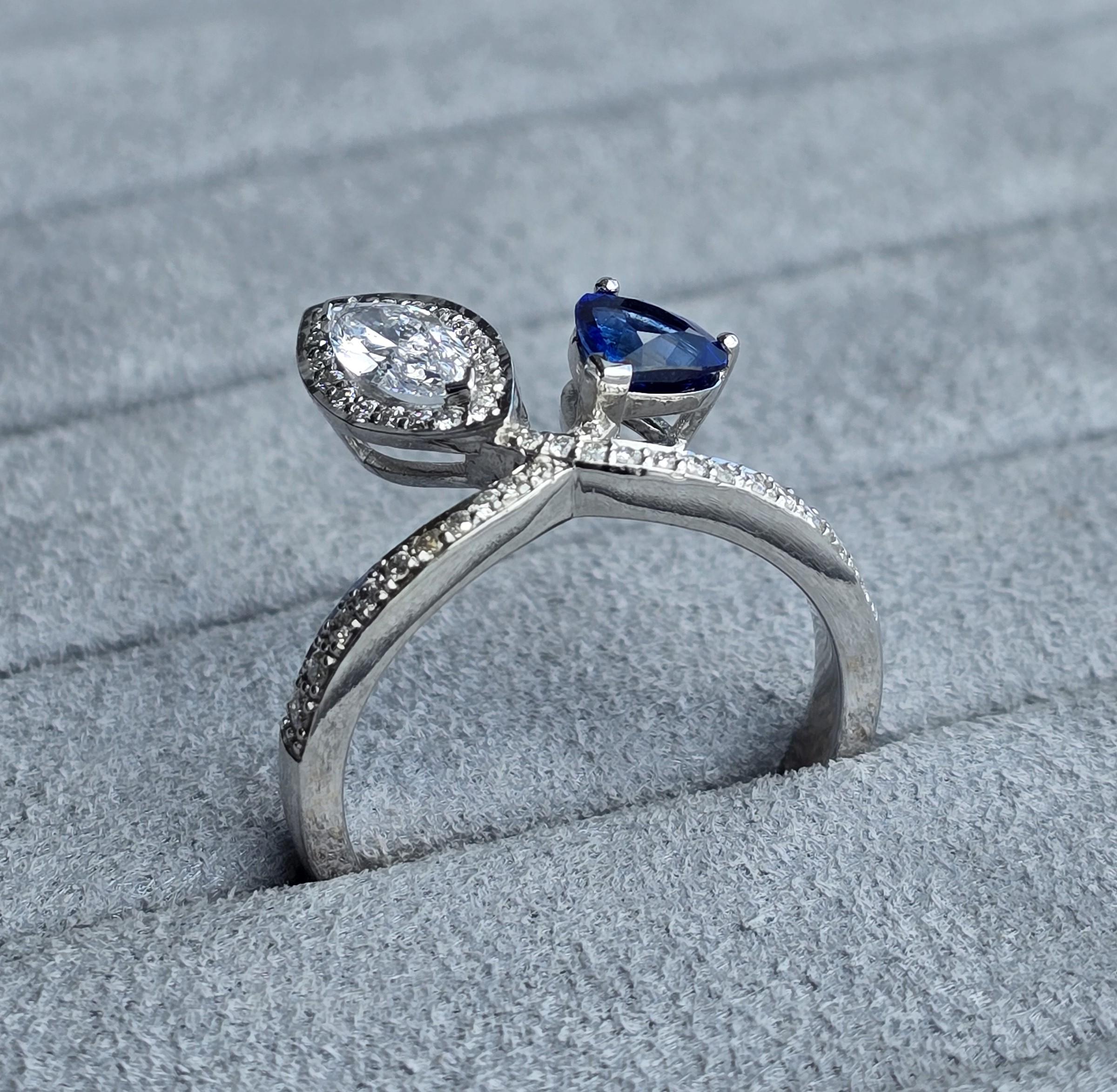 Anello con zaffiro di Ceylon in vendita 2