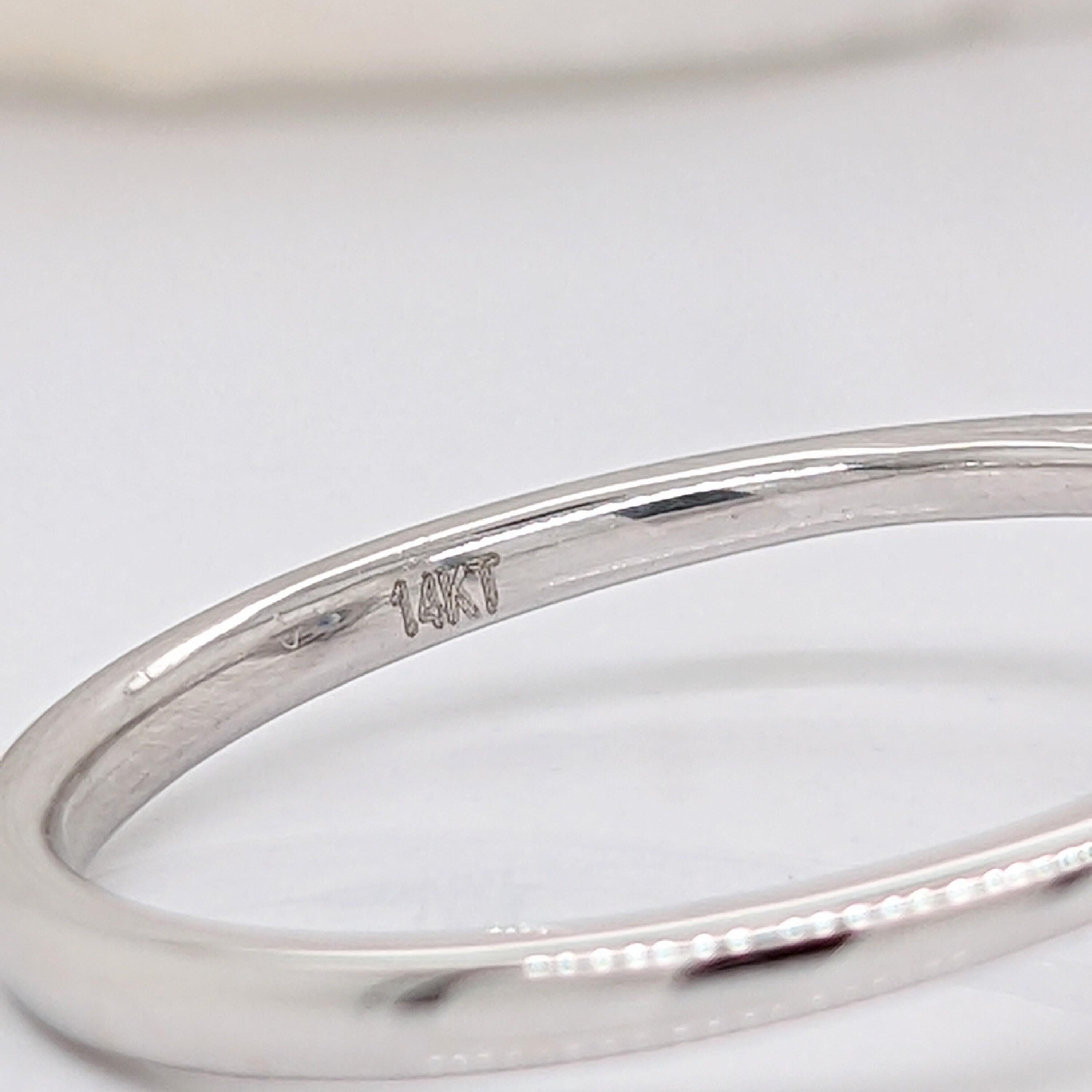 Ceylon Sapphire Ring w Earth Mined Diamonds in Solid 14k White Gold Oval 6x4mm For Sale 4
