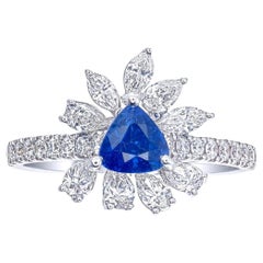 Ceylon Sapphire Trilliant  Ring
