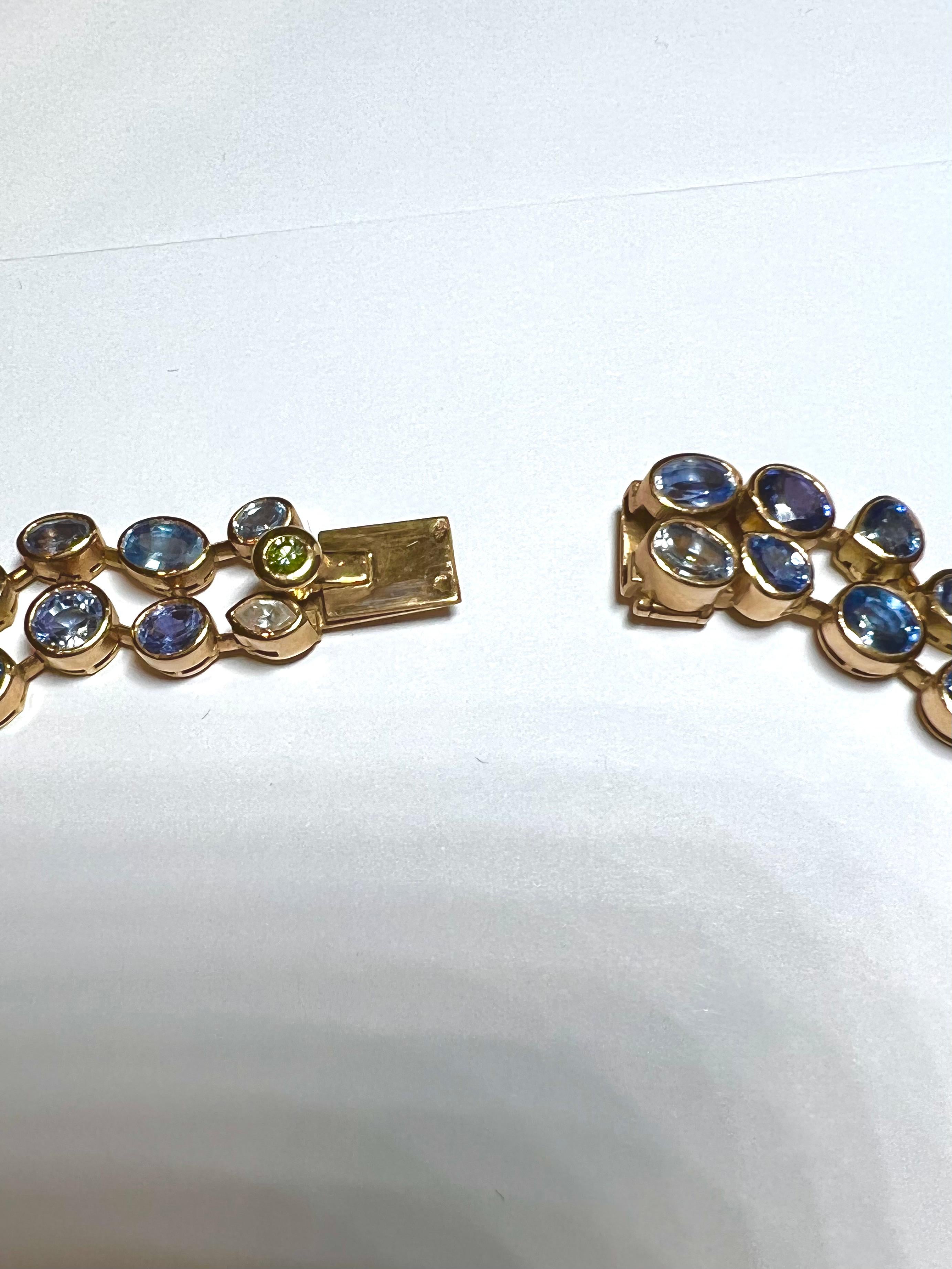 Ceylon sapphires (100 ct approx.), diamonds (8 ct), rose gold. For Sale 2