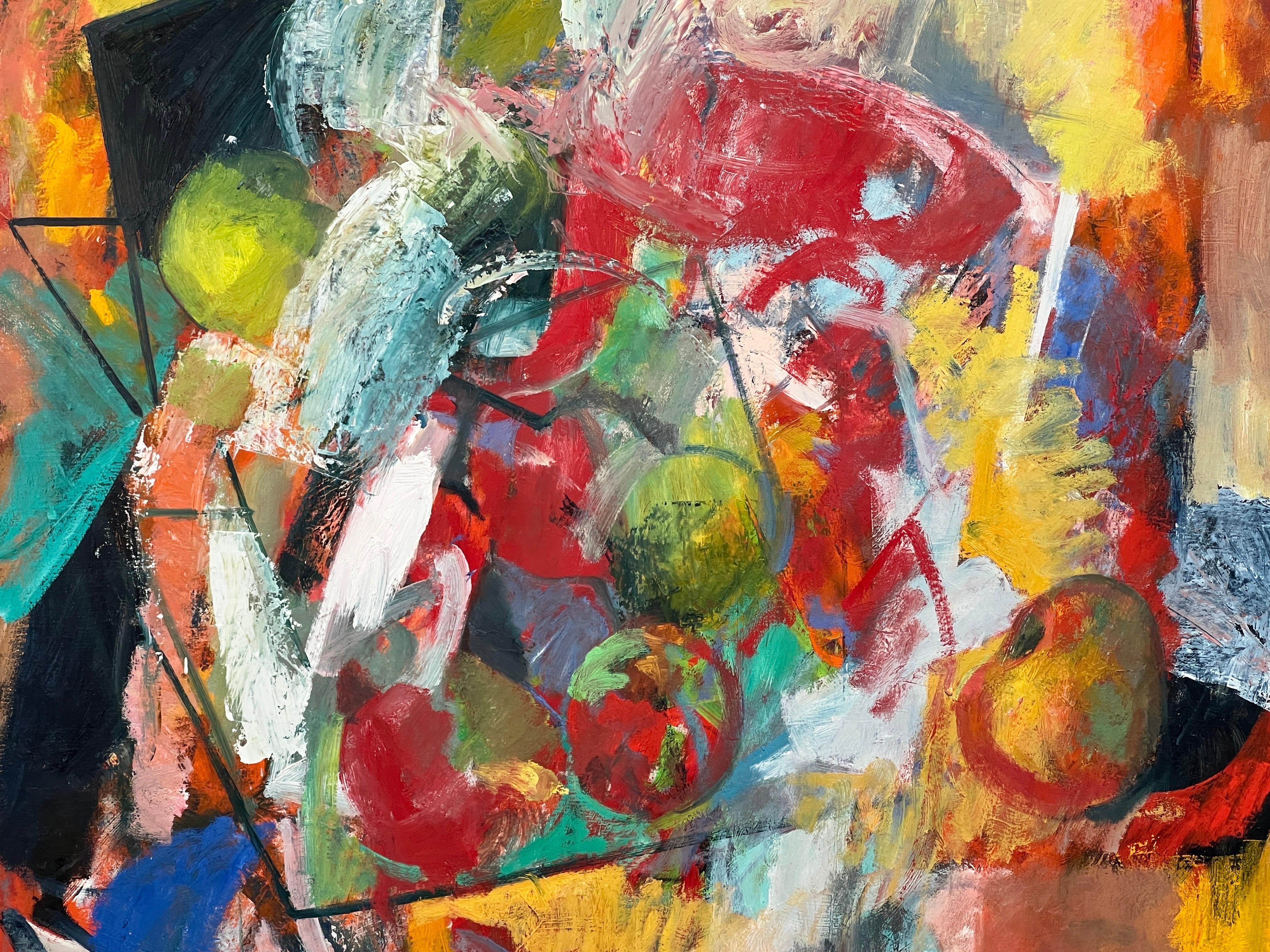 Américain La pomme de Cézanne, peinture expressionniste abstraite de Paul Russotto  en vente